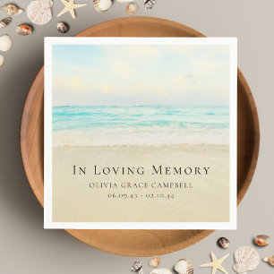 Beach Ocean Memorial or Funeral Napkin