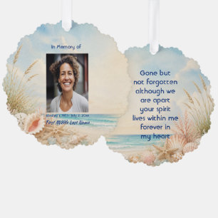 Beach Ocean Memorial Prayer Card Photo Keepsake