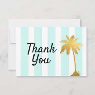 Beach Ocean Palm Tree theme thank you card