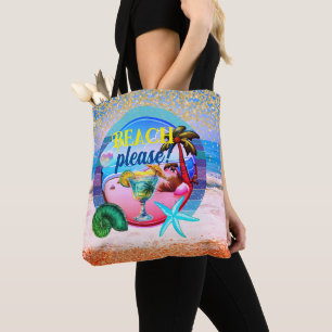 Beach ocean palms sand personalised Tote Bag