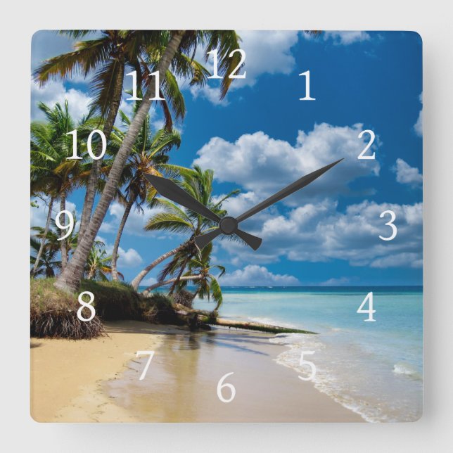 Beach Ocean Photo 168 Square Wall Clock (Front)