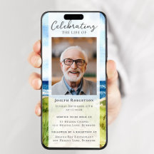 Beach Ocean Photo Funeral Digital Evite