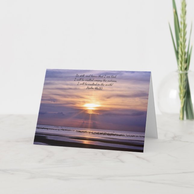Beach Ocean Scripture Card Psalm 46:10 Be Still (Front)