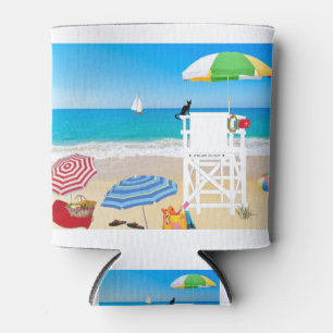 Beach Ocean Sea Lifeguard Guardian Parasols Can Cooler