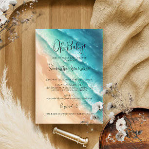 Beach Ocean Sea Oh Baby Invitation