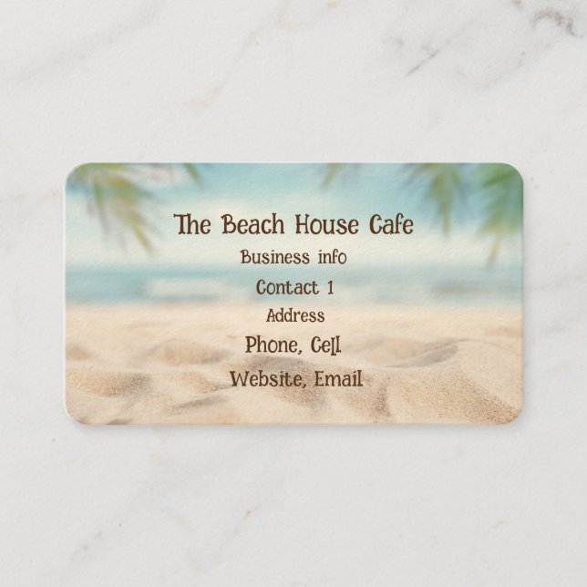 Beach Ocean Seaside Watercolor Ocean Sea Sand  Business Card (Front)