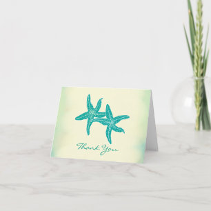 Beach Ocean Starfish Couple Thank You Card