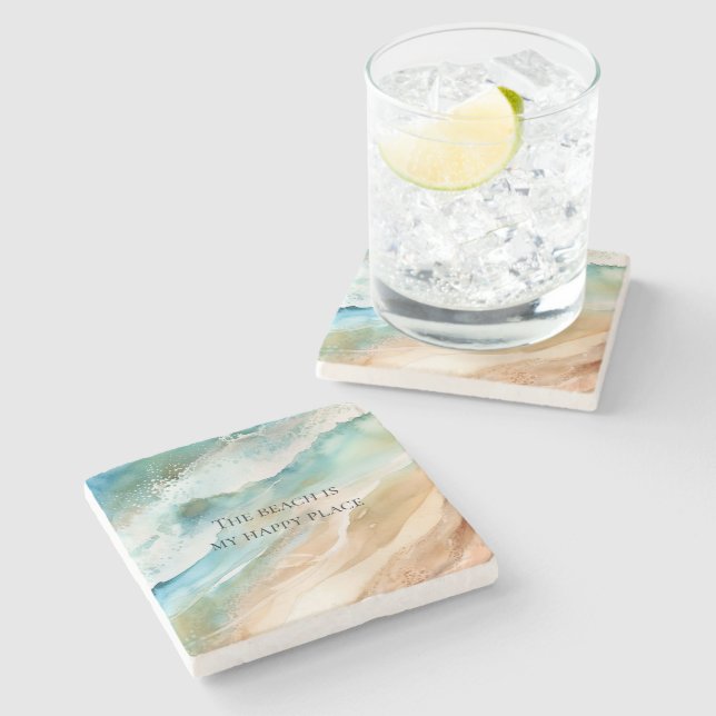 Beach Ocean Stone Coaster (Side)