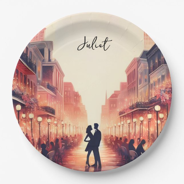 Beach Ocean Summer New Orleans Bridal Shower Paper Plate (Front)