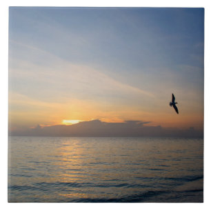 Beach Ocean Sunset Photo 195 Ceramic Tile