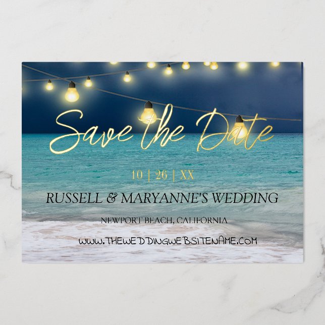 Beach Ocean Theme Save The Date  (Front)