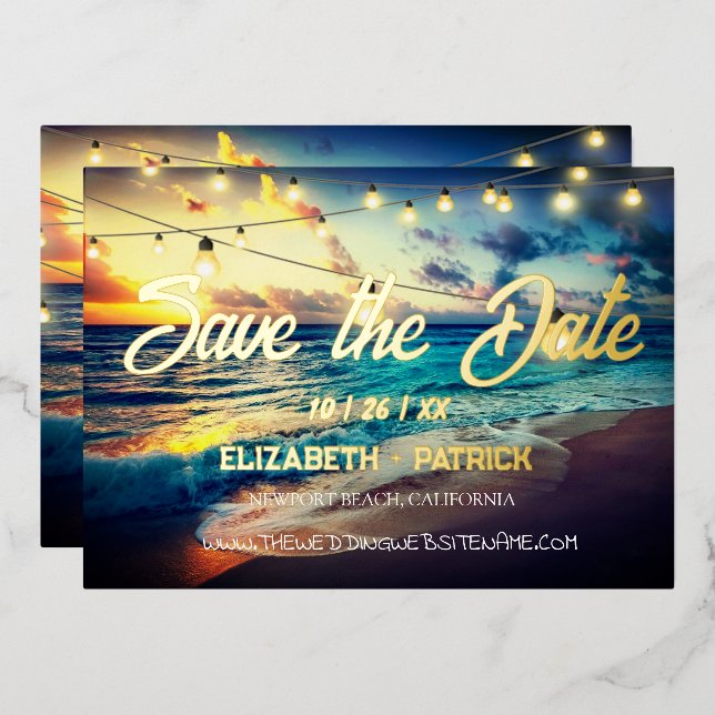 Beach Ocean Theme Save The Date  (Front/Back)