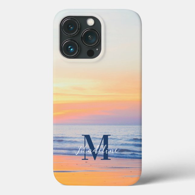 Beach Ocean Tropical Monogram Case-Mate iPhone Case (Back)