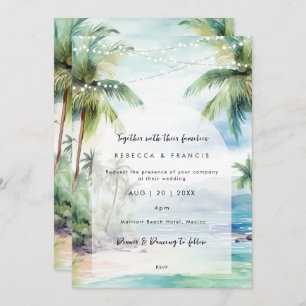 beach ocean tropical wedding invitation