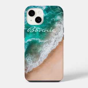 Beach ocean water on seashore sand tropical summer iPhone 14 case