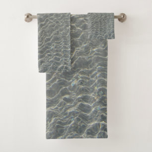 Beach Ocean Water Ripples & Sand   Bath Towel Set
