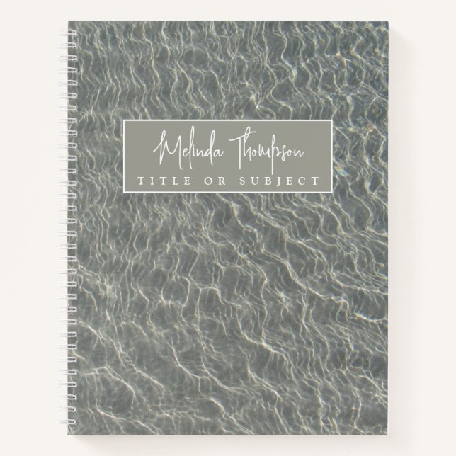 Beach Ocean Water Ripples & Sand School Office Notebook (Front)