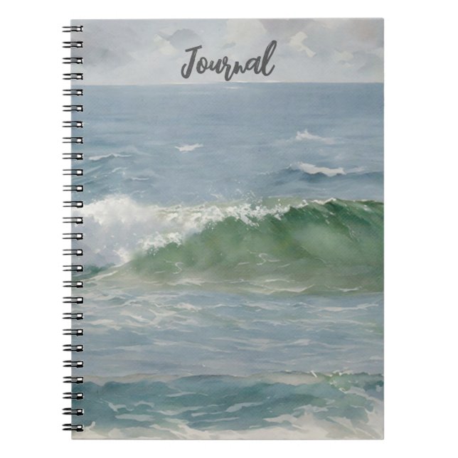 Beach Ocean Wave Art Pretty Journal (Front)