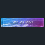 Beach Ocean Wave Monograms Custom Name Artsy Nameplate<br><div class="desc">Printed with artistic,  colourful beach background with monogrammed name,  which you can edit and personalise as you wish!</div>