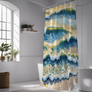 Beach Ocean Waves Design 345 Shower Curtain