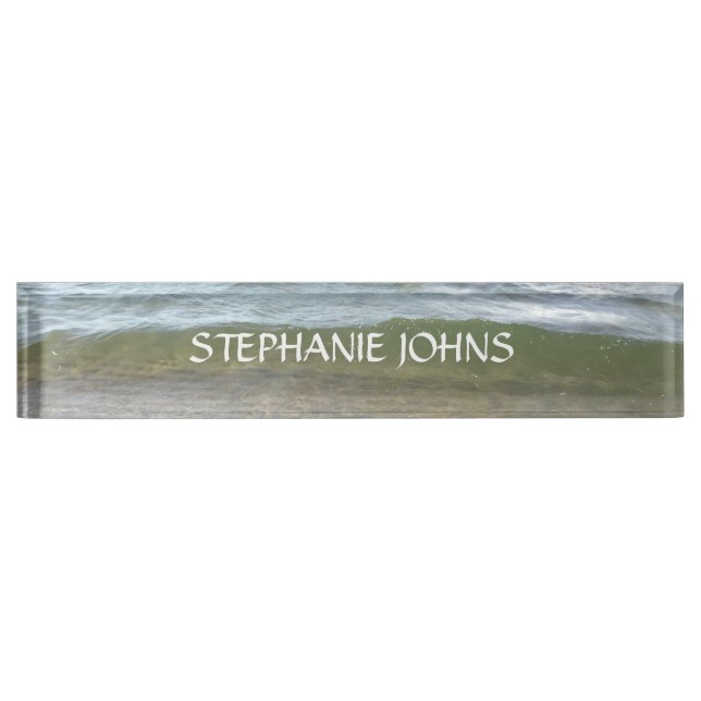 Beach Ocean Waves Water Abstract Custom Name Cute Nameplate (Front)