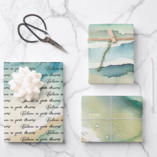 Beach Ocean Waves Wrapping Paper Sheet