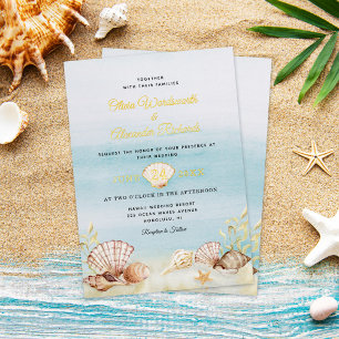 Beach Ocean Wedding Elegant Gold