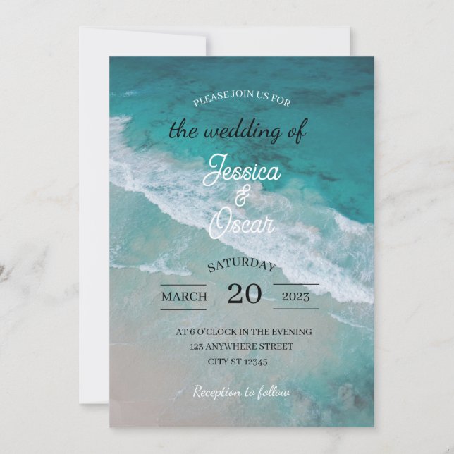 Beach Ocean Wedding Invitation (Front)
