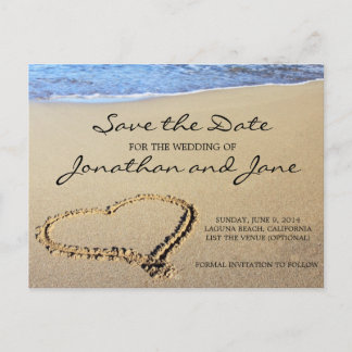 Beach Ocean Wedding Save the Date Announcement Postcard