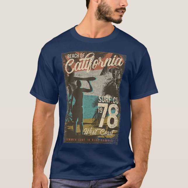 Beach Of California Surf 1978 West Coast With T-Shirt (Front)