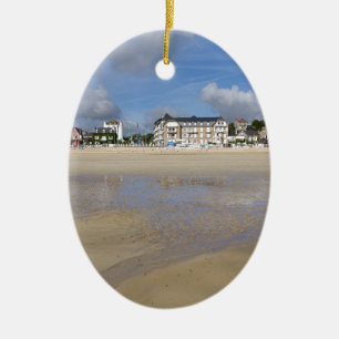 Beach of Saint-Cast-le-Guildo in France Ceramic Tree Decoration