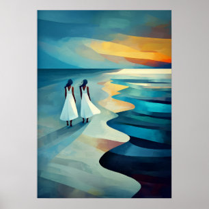 Beach of Skagen - Cubist masterpiece inspired. Poster