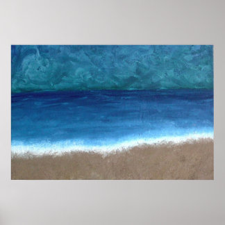 Beach Oil Painting Poster