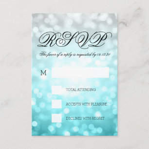 Beach Ombre Bokeh Lights Elegant Wedding RSVP