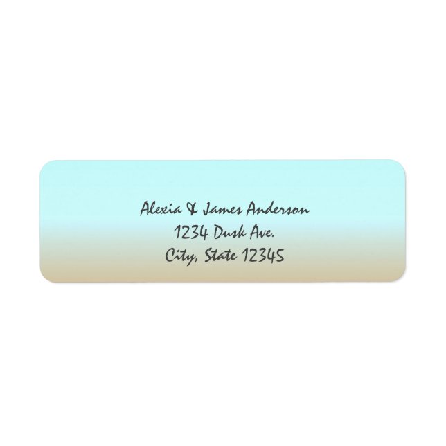 Beach Ombre Elegant Invitation Address Labels (Front)