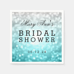 Beach Ombre Glitter Lights Bridal Shower Favour Napkin