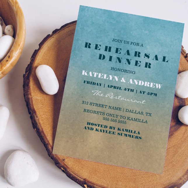 Beach Ombre Rehearsal Dinner Invitation (Creator Uploaded)