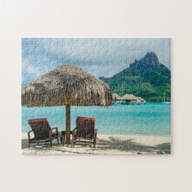 Beach on Bora Bora jigsaw puzzle (Horizontal)