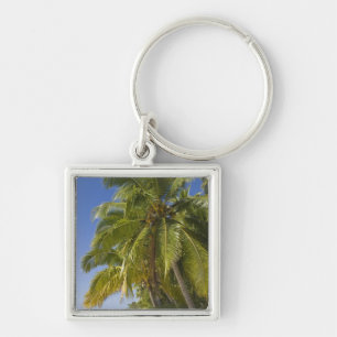 Beach on One Foot island, Aitutaki, Cook Islands Key Ring