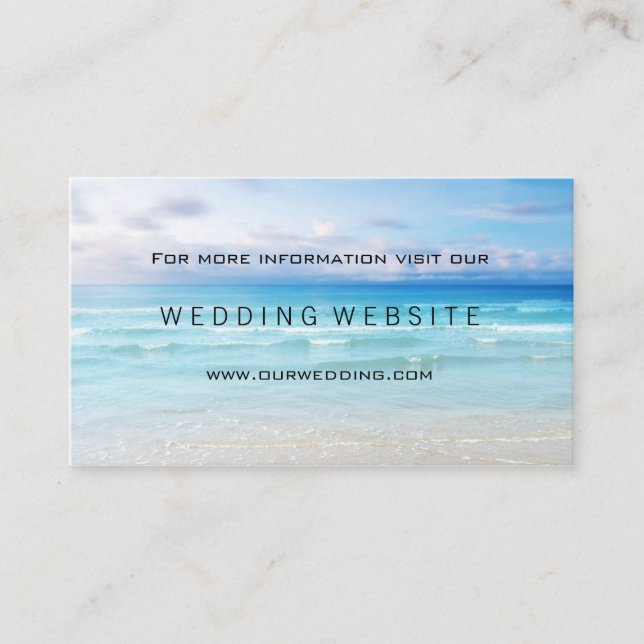 Beach or Destination Wedding Website Insert Card (Front)