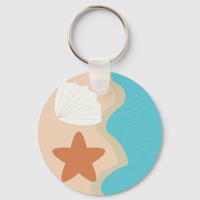 Beach or Seashore Key Ring (Front)