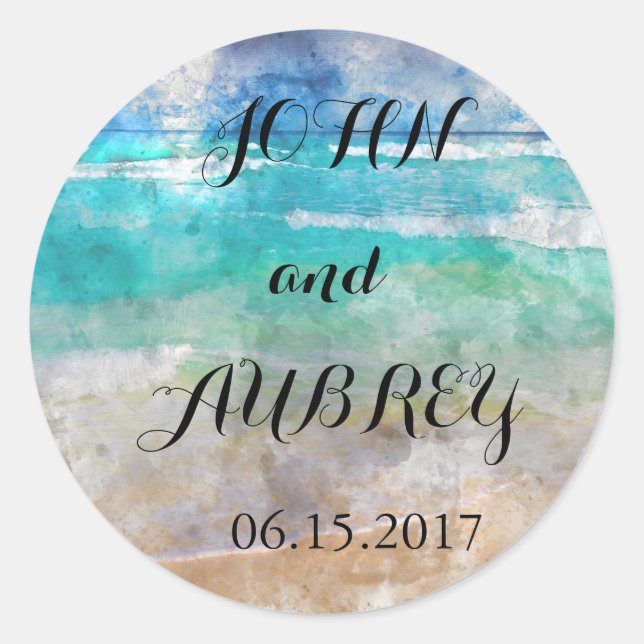 Beach or Tropical Island Wedding Envelope Seal (Front)