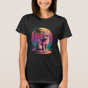 Beach Orange Tabby Cat Friendly Wearing Sunglasses T-Shirt