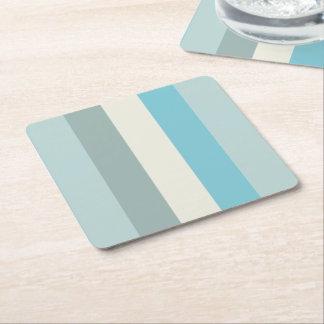 Beach Palette Stripe Square Paper Coaster