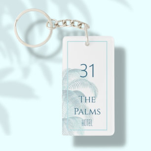 Beach Palm Hotel Room Number Keychain