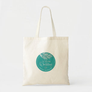 Beach Palm Leaf Turqoise Wedding Welcome Bag
