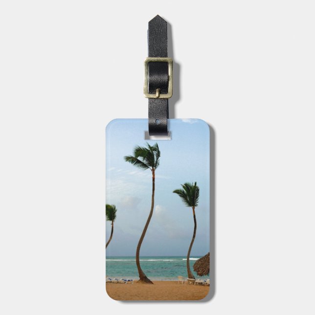 Beach Palm Luggage Tag (Front Vertical)