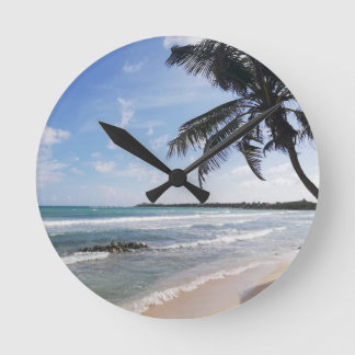 BEACH PALM ROUND CLOCK