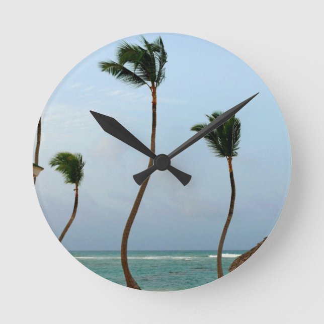 Beach Palm Round Clock (Front)