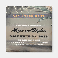 Beach Palm String Lights Vintage Save the Date